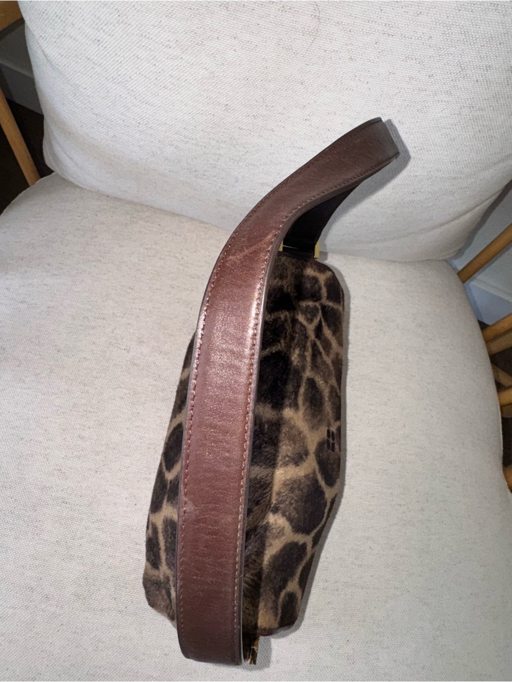 Vintage Kate Spade New York Giraffe Animal Print Brown Shoulder Bag Baguette 90s - Picture 10 of 17